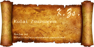 Kulai Zsuzsanna névjegykártya